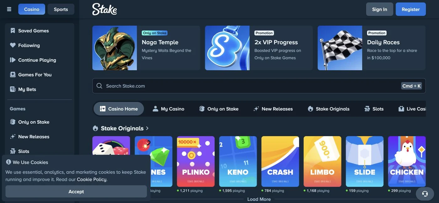 Stake Casino · Casino games